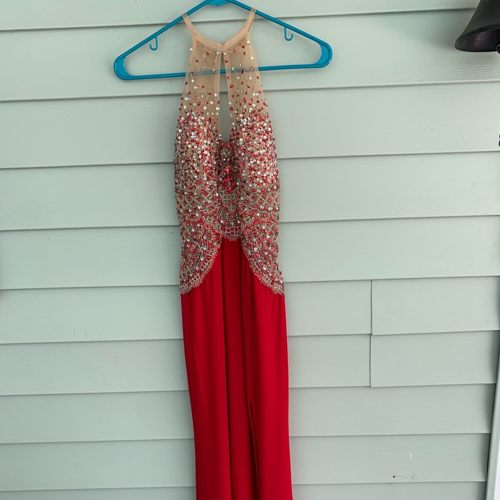 prom dress - red beaded - Picture 4 of 5
